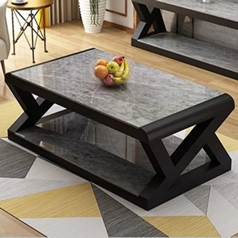 Simple black storage coffee table