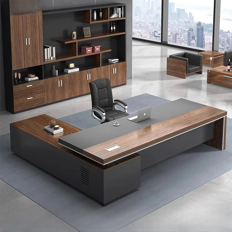 Executive Simple Minimalist Desktop L-Shaped Desk