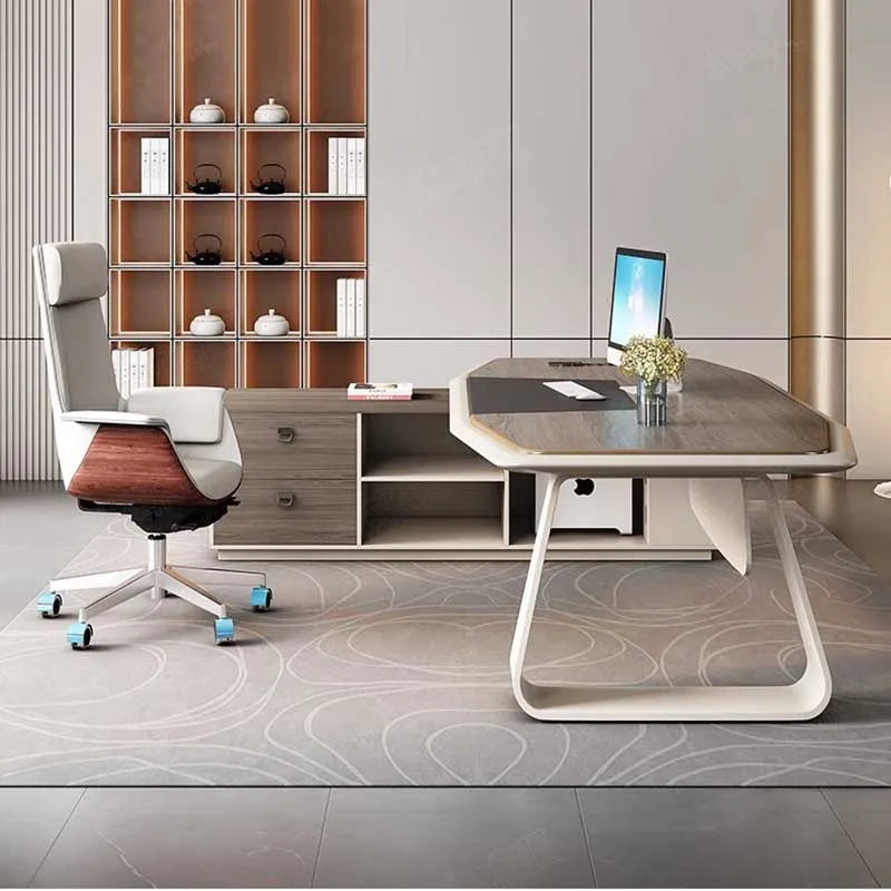 Corner Large Office Desk Organizer Storage Bedroom Coffee Gaming Office Desk Computer Home Drawers Table De Bureau Furniture
