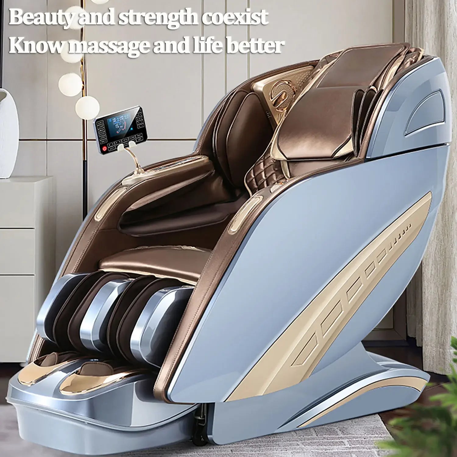4D SL Full Body Zero Gravity Massager Chair – AirBag, Heat, Leg Stretching, Office & Home Sofa