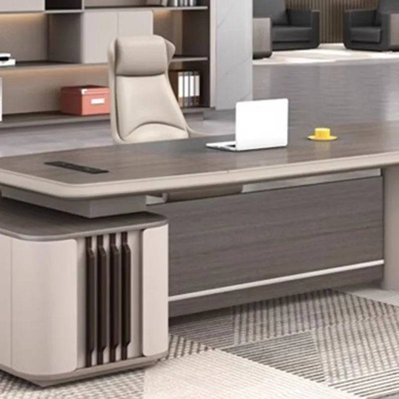 Luxury Wooden L-Shaped Executive Desk
