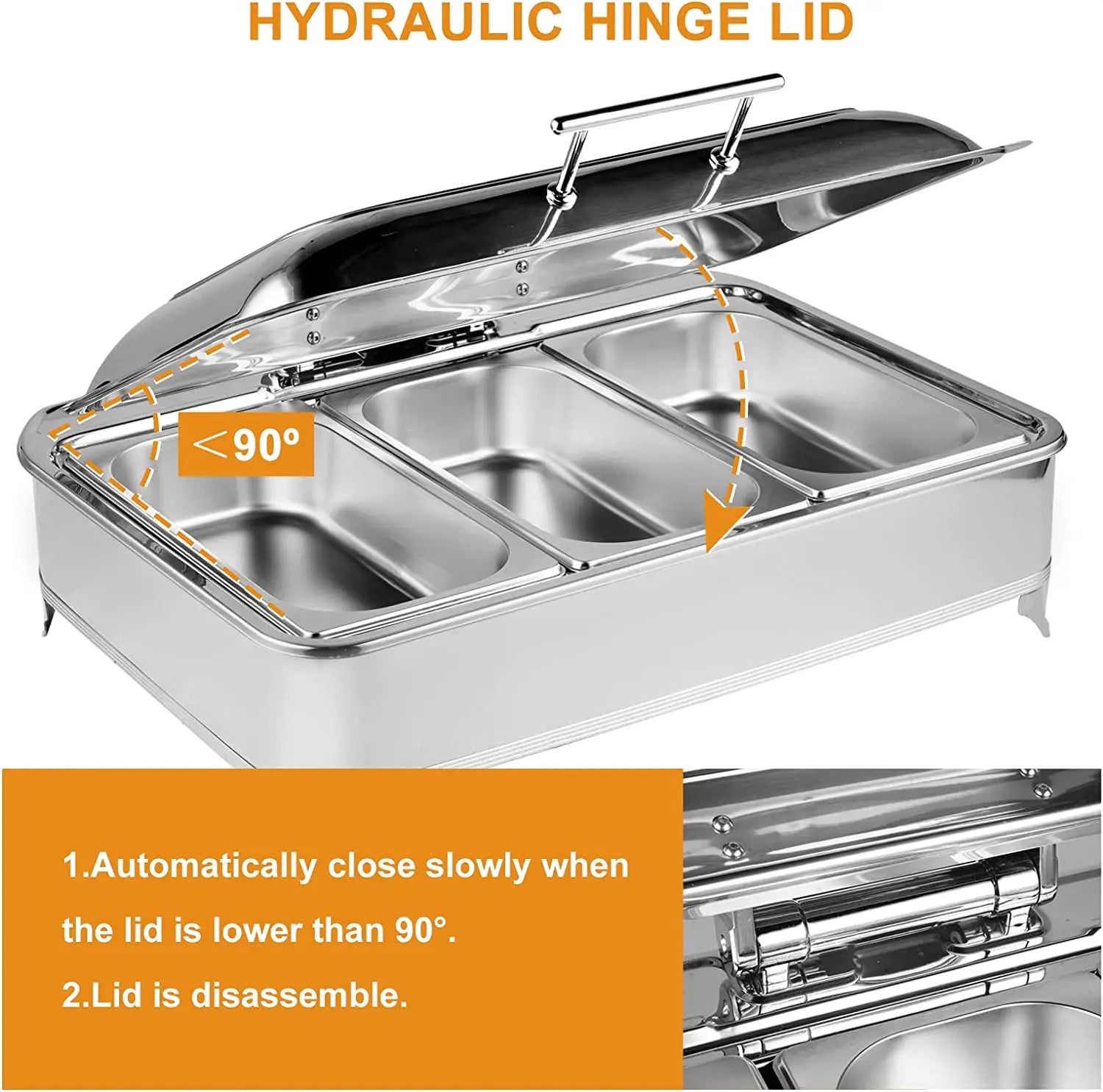 Electric Chafing Dish Buffet Set 9 Quart Food Warmer Buffet Servers and Warmers with Covers Warmer for Parties Stainless Steel