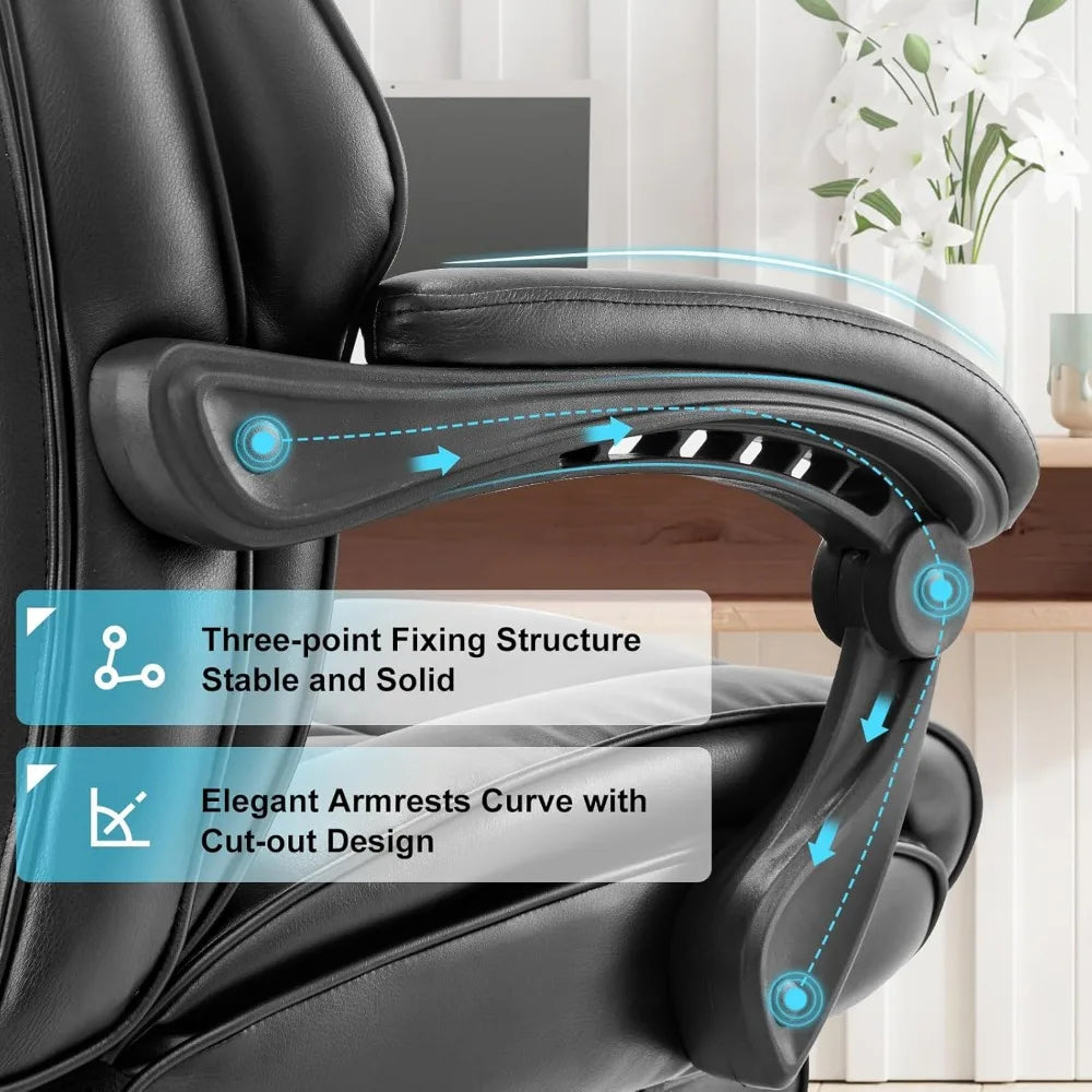 Office Chair with Footrest-Ergonomic High Back Design Executive Computer Desk Chair with Removable Lumbar Pillow