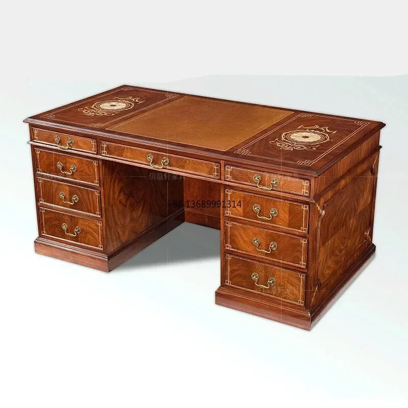 Italian Neoclassical Desk European Solid Wood Computer French Villa Furniture Customization Home Table Carved