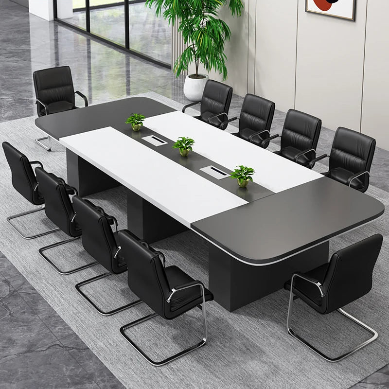 Modern luxury conference table—10-seater MDF design for office use