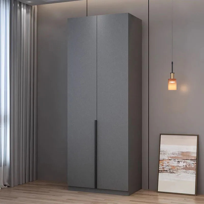 Black Wooden Wardrobe – Modern, Multifunctional Clothes Organizer with Nordic Design