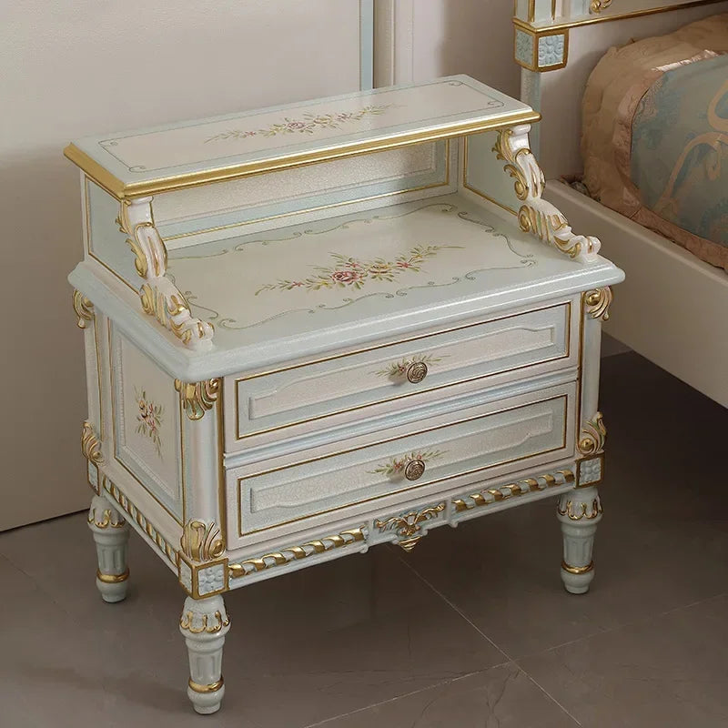 High-end Rococo-style wedding bed in solid wood