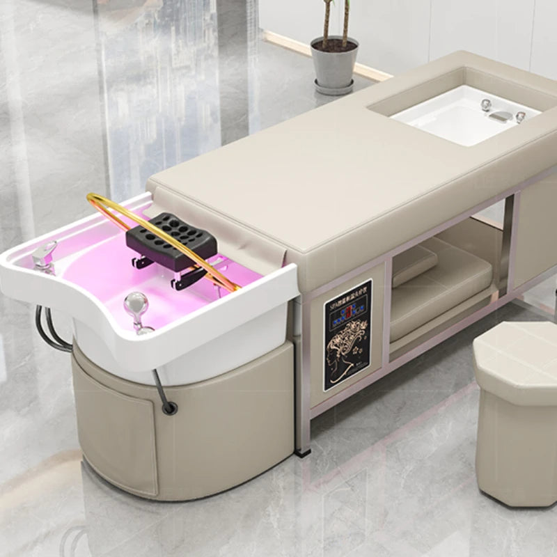 Reclining Beauty Chair – Professional Hair Salon Washbasin, Spa Therapy, and Massage Bed for Hairdressers and Nail Technicians