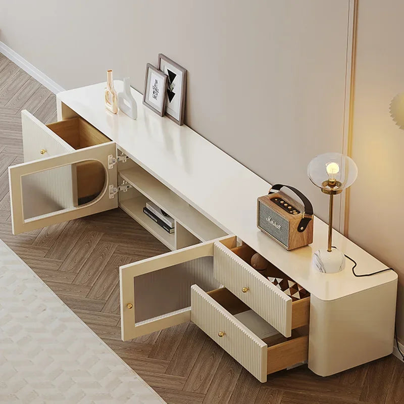 Modern Wooden TV Stand Cabinet – Unique Luxury Storage Drawer for Living Room