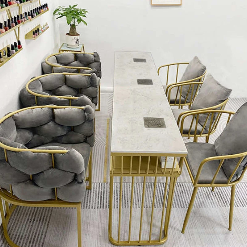 Designer Commercial Nail Table, Beauty Desk for Receptionist, Professional Manicure Station, Salon Furniture