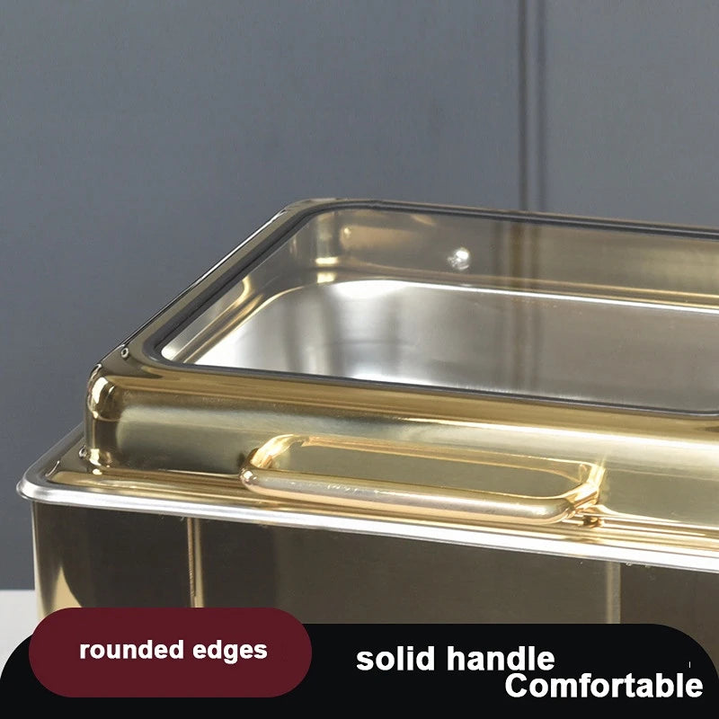 Gold Buffet Luxury Food Warmer Serving Dishes Stand Saving Chafer Set Catering Equipment Chafing Dish