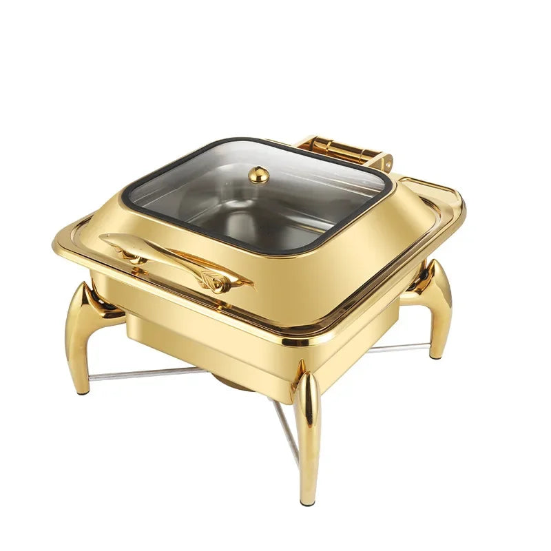 Commercial Catering Kitchenware Set, Alcohol Stove or Electric Hot Pot, Chafer Dishes, Food Buffet Display Warmer