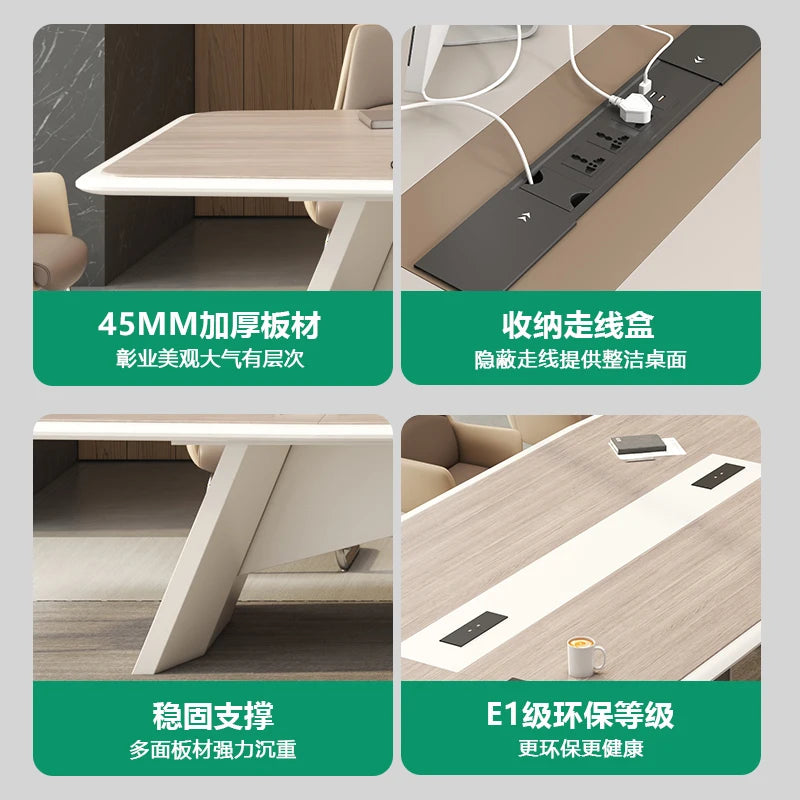 Modern Long Conference Table & Chair Set