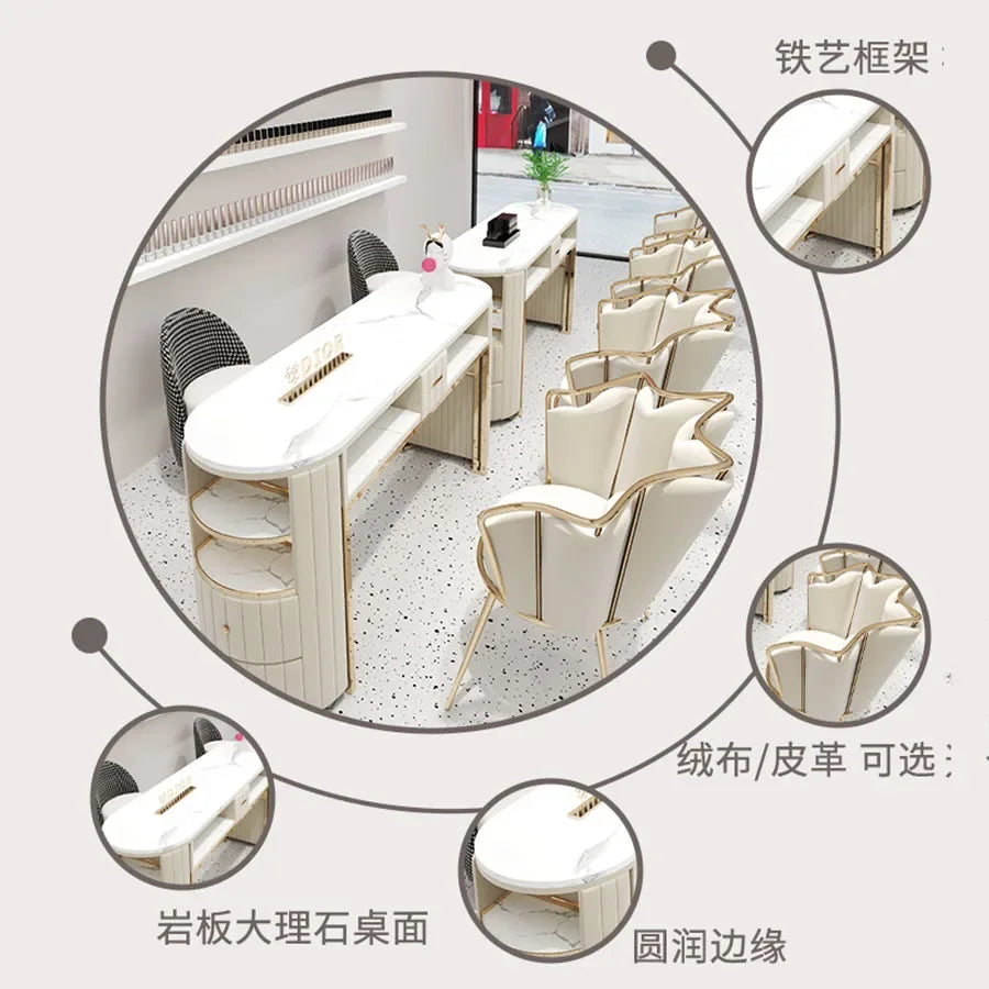 Luxury Manicure Modern Nail Tables Professional Beauty White Drawer Nail Tables Living Room Mesa Manicura Salon Furniture