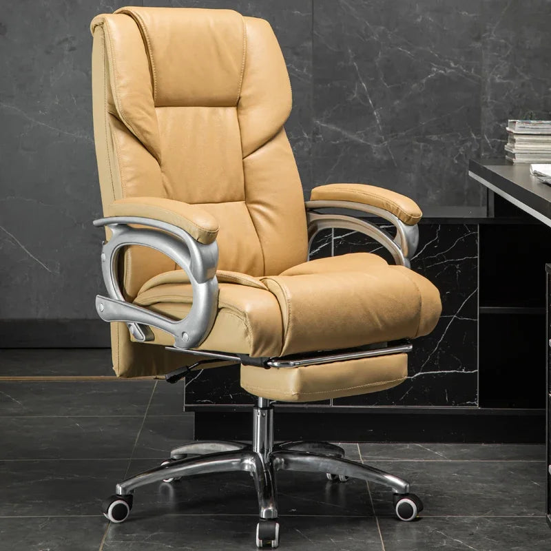 Comfortable Gaming Recliner: Rotating Office Chair with Wheels for Relaxation.