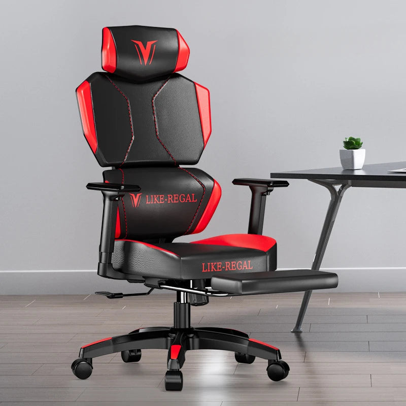 Gamer PC Chair – Comfortable Home Office Furniture with Footrest, Wheels, and Reclining Design