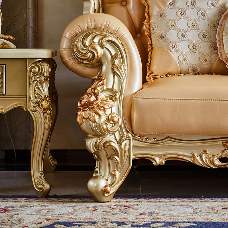 High Back Leather Sofa Chair – Designer Lounge Loveseat for Living Room