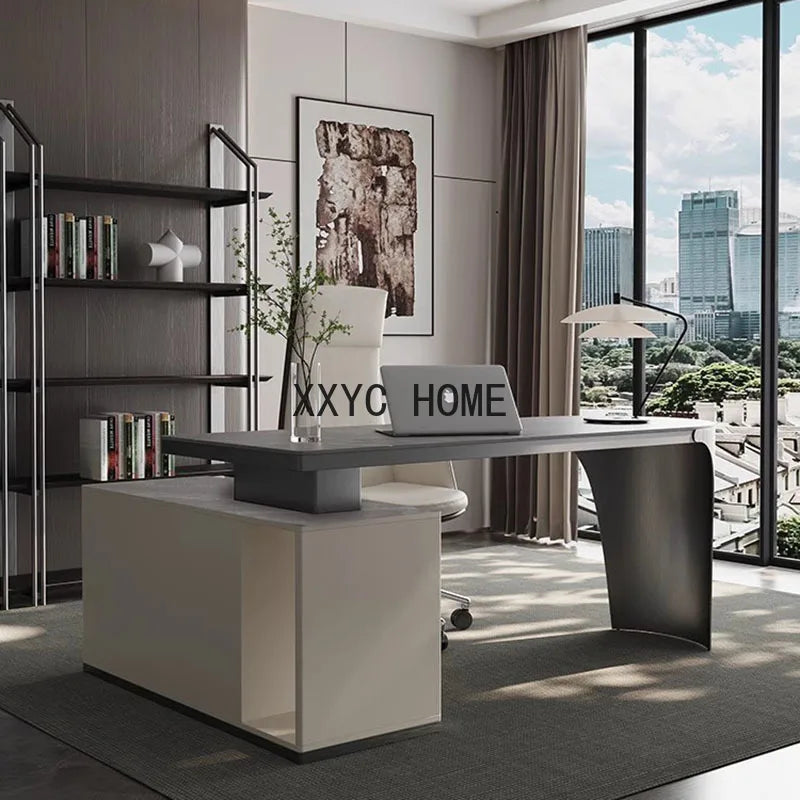 White Rock Board Modern Office Desks Study Corner Computer Writing Luxury Home Computer Desk Chair 책상의자 Office Furniture AA