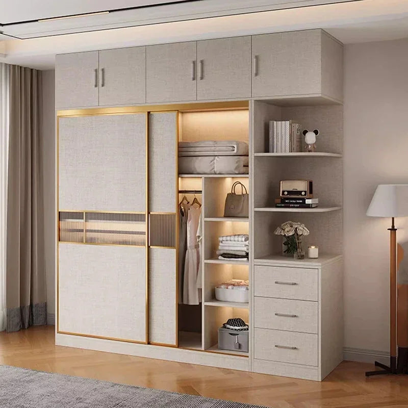 Luxury Modern Clothes Wardrobe, Hanging Dresser Organizer for Bedroom or Apartment, Home Furniture