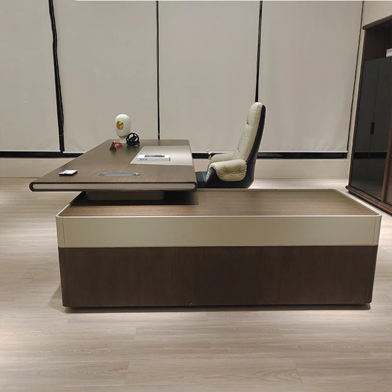 Shaped Executive Office Desk Study Table Modern Corner Workflow Bedroom Meeting Drafting Mesa Tavolo Da Lavoro Furniture