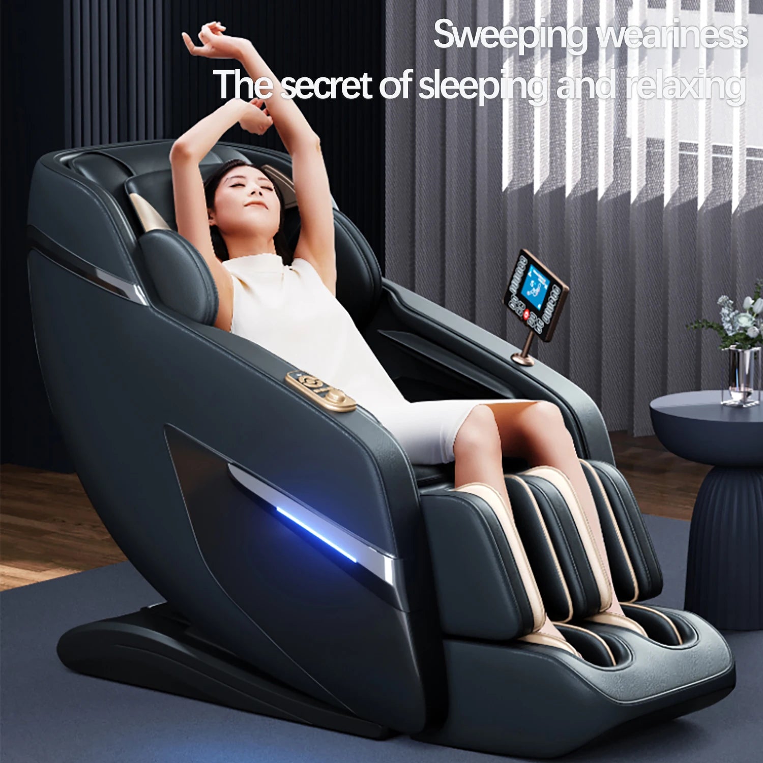 Zero Gravity Massage Chair 4d AI Voice Home Office Factory Electric Heating Kneading Cheaper Price Foot roller Scraping Massage