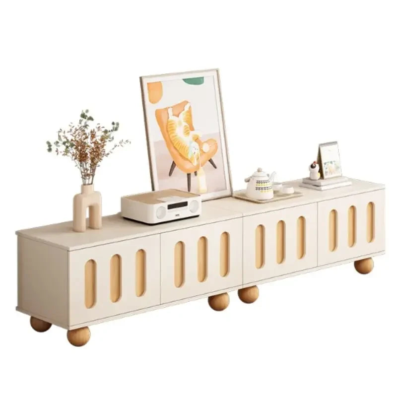 White Wooden TV Table – Modern Living Room Cabinet and Display Stand.
