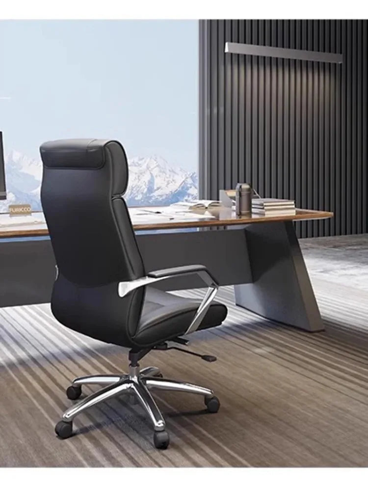 Leather Office Chair for Clerks and Senior
