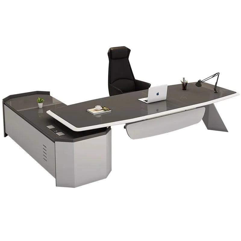 Modern Luxury Conference Desk, Computer Office Desk, Study Table with Storage
