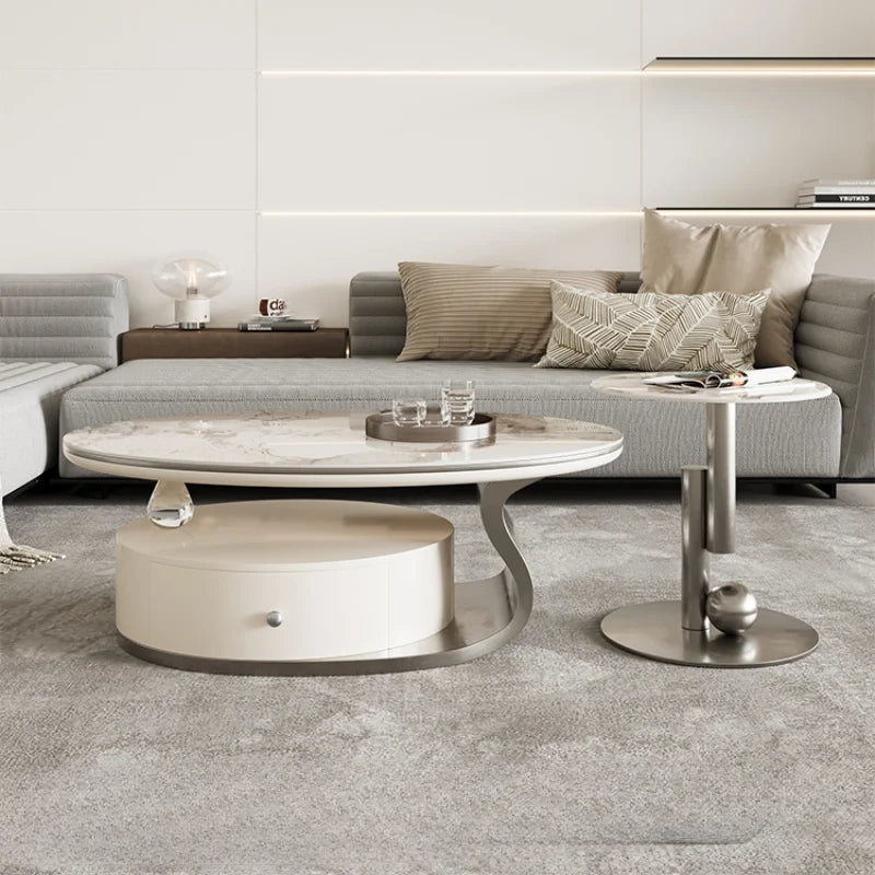 Nordic Living Room Coffee Table with Drawer – Kawaii Modern Design