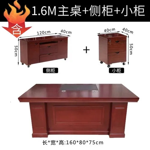 Luxury President Desk with Non-Slip Surface and Drawers