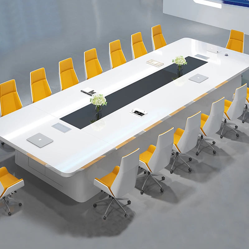 Modern Baked Conference Table & Chair Set