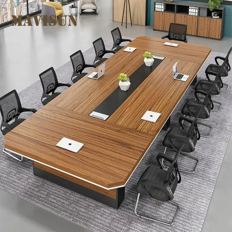 Modern Long Conference Table & Chair Set