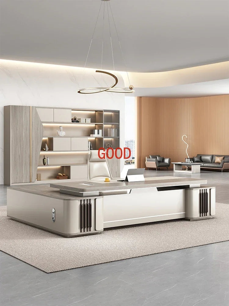 Simple Modern Boss Office Desk L-shaped President Manager Desk Work Computer Table Mesa