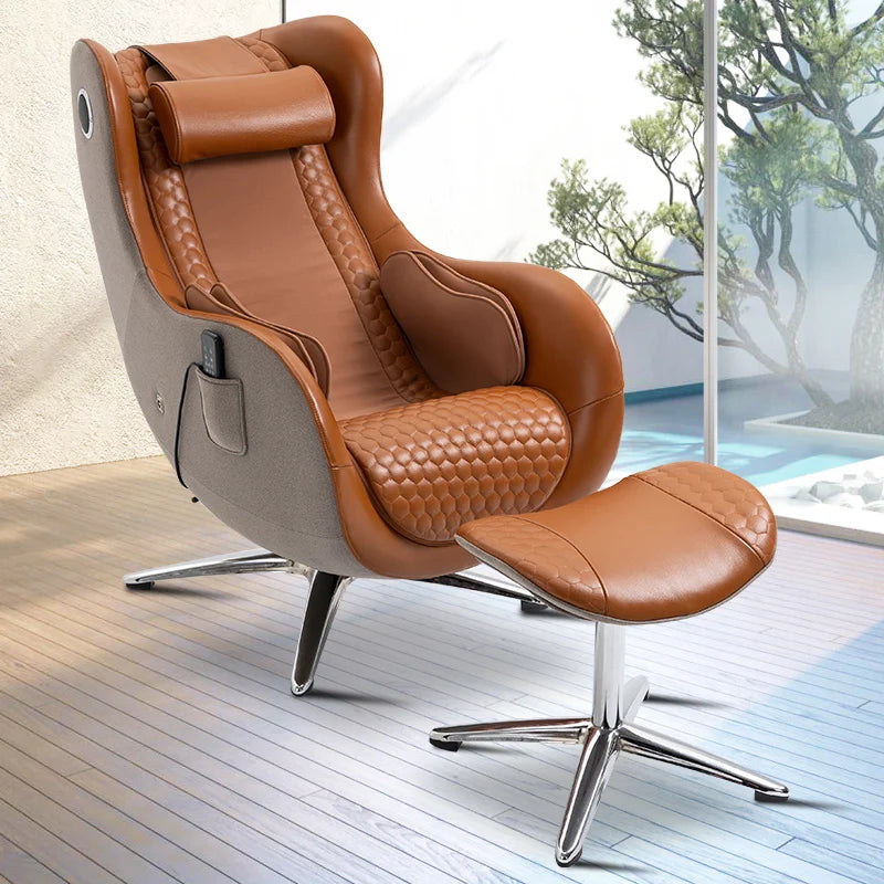 Mini Rotating Genuine Leather Massage Chair Manipulator Recliner Massage Sofa Special For Lady