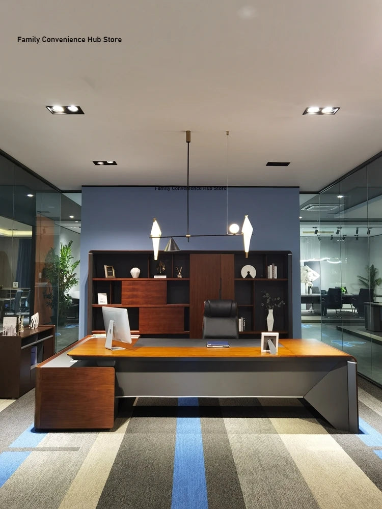 High-end Desk Boss Table President Table Simple Modern Desk Office Furniture Manager Table And Chair Combination