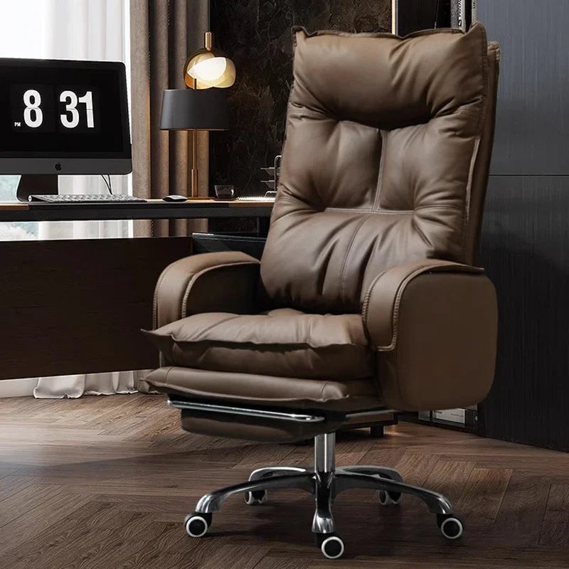 Reading Leather Office Chair Lazy Mobile Recliner Playseat Study Swivel Throne Office Chair Comfortable Muebles Home Furniture