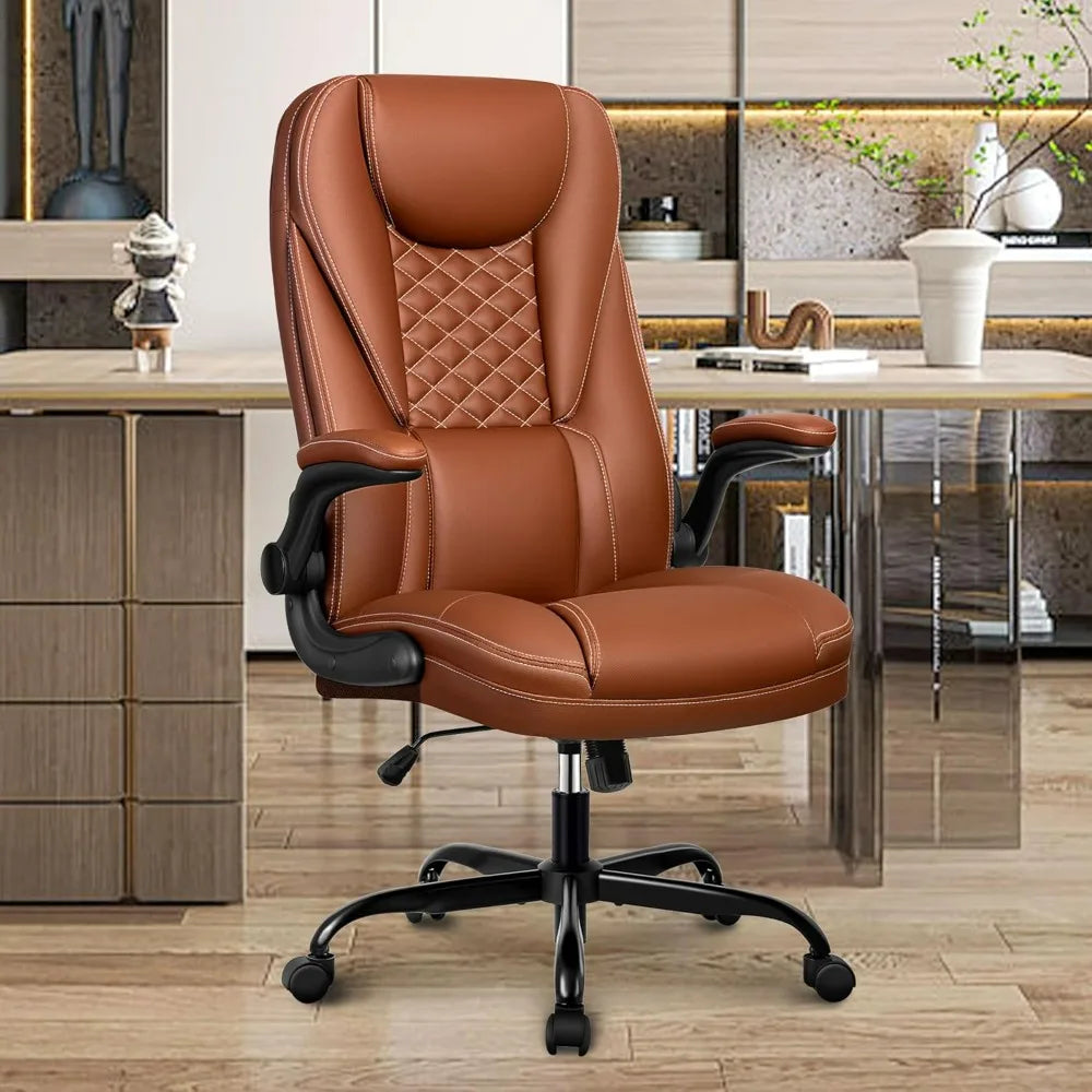 Office Chair Executive Office Chair Ergonomic Leather Chair with Lumbar Support High Back Home Office Chairs