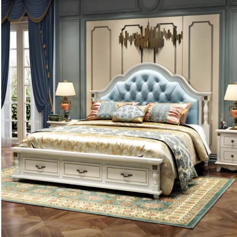 Unique Queen Frame Double Bed Simple Luxury Wooden Hotel King Size Double Bed Nordic Modern Letto Matrimoniale Bedroom Furniture