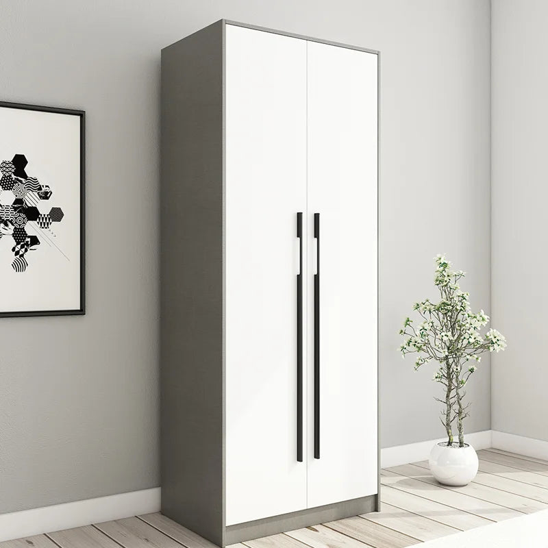 White Storage Wardrobe – Plastic, with Drawers and Doors for Children, Hotel, or Bedroom Furniture