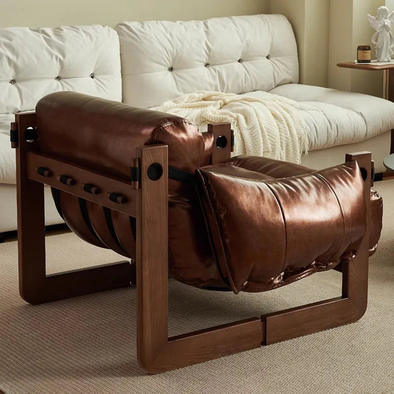Luxury Fancy Living Room Chair Modern Nordic Occasional Leather Chair Lounge Retro Cadeira Design Furniture
