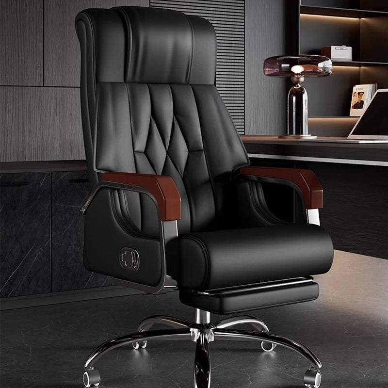Luxurious ergonomic office chair, swivel, adjustable, modern study furniture.