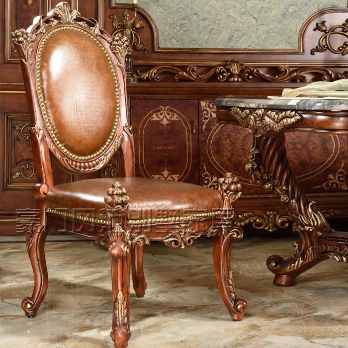 European Marble Noodle Table and Chair Set – French High-End Furniture