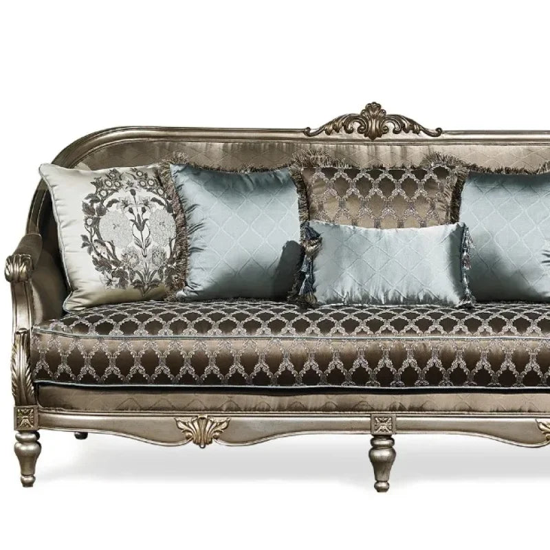 Silver wooden classic sofa set furniture sofa