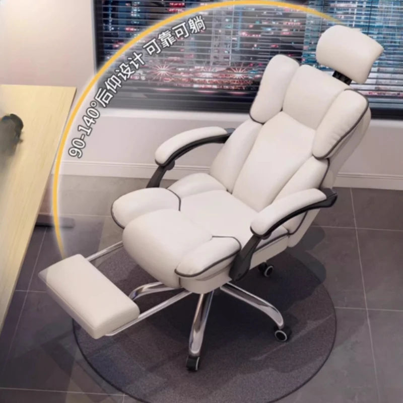 Luxury Nordic Office Chair: Modern Comfy Swivel Design with Wheels