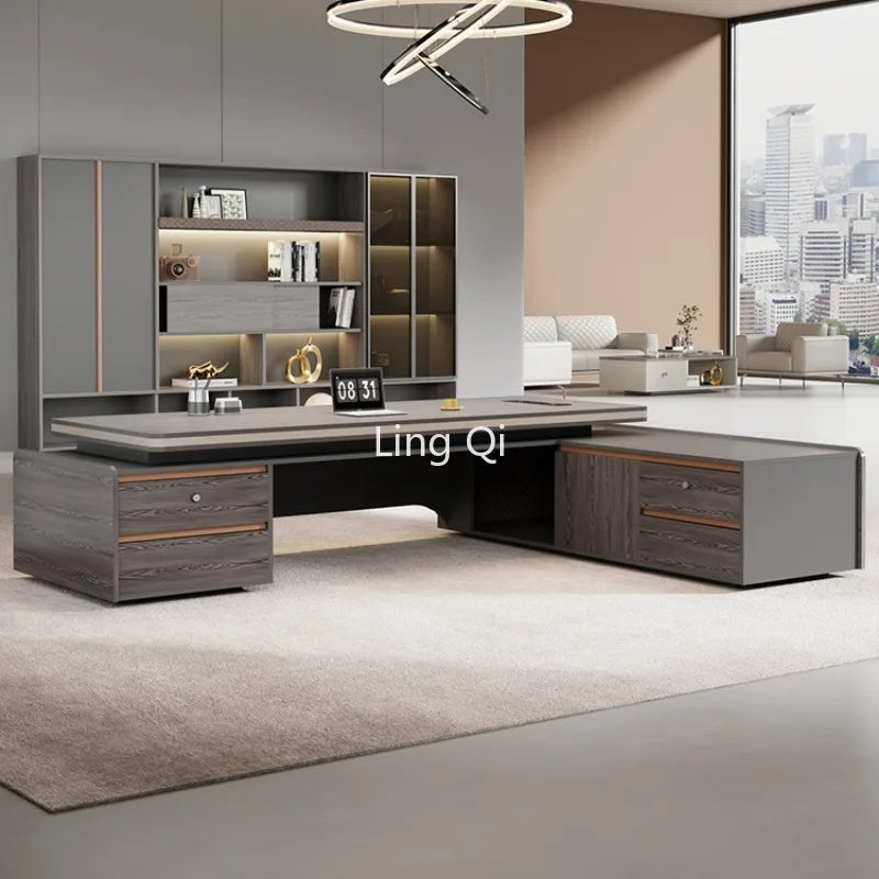 High-Quality European L-Shaped Office Desk