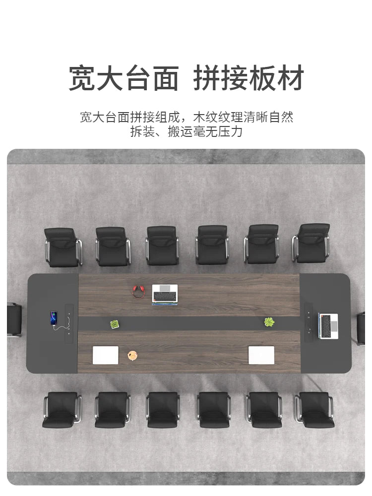 Employee Training Long Conference Table & Chair Set