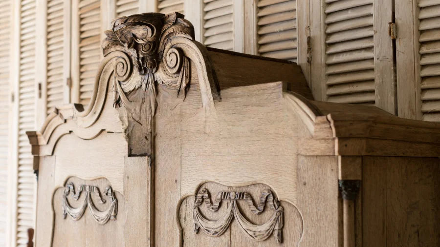 French Retro Carved Wood Wardrobe – Antique Decorative Cabinets and Lockers