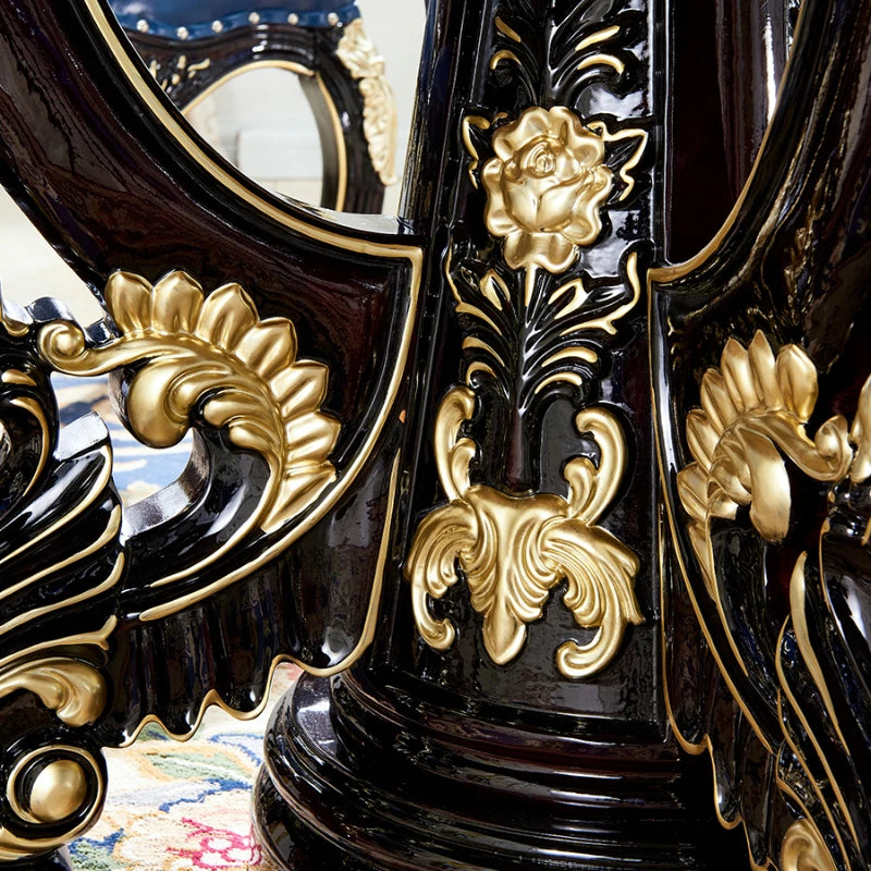 Light Luxury Black Marble European Dining Set