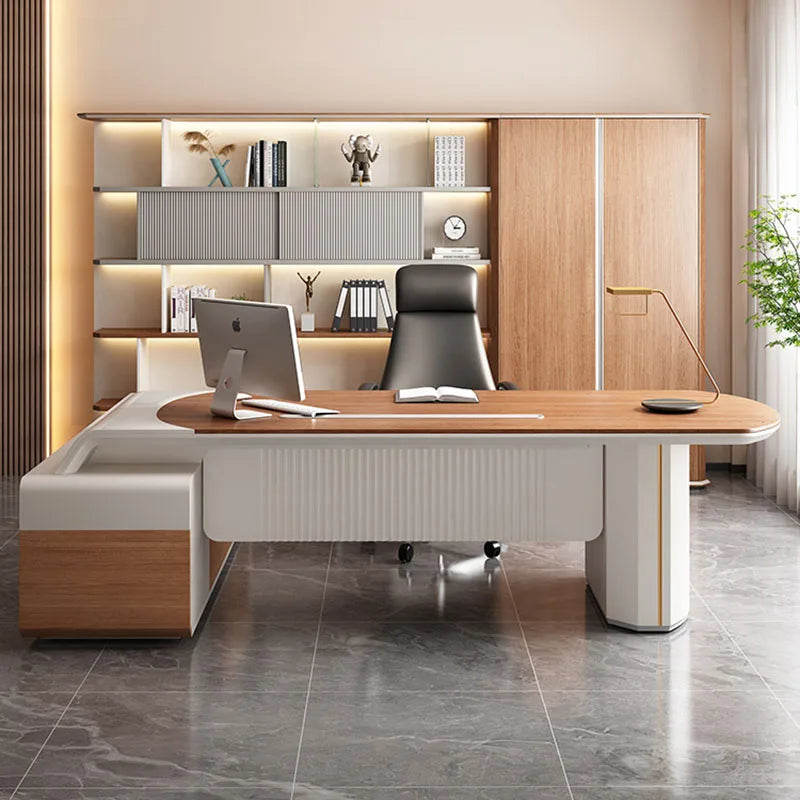Luxury Writing Office Desk Italian Workstation Corner Storage Reception Office Desk Drawers Escritorios De Oficina Furniture
