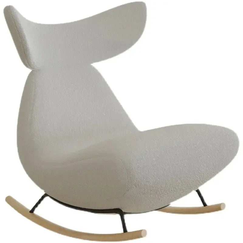 Fluffy White Living Room Chair – Elastic Modern Nordic Design